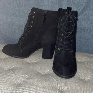 Black high heel boots
